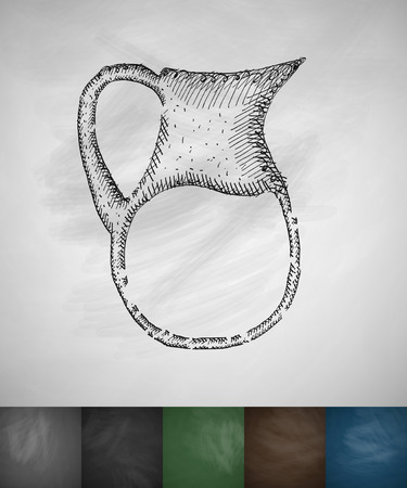 jug with milk icon. Hand drawn vector illustration. Chalkboard Designのイラスト素材