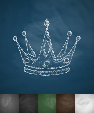 crown icon. Hand drawn vector illustration. Chalkboard Designのイラスト素材