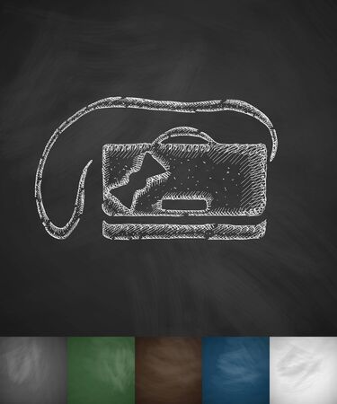 handbag icon. Hand drawn vector illustration. Chalkboard Designのイラスト素材