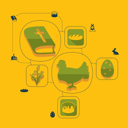 easter flat infographicのイラスト素材