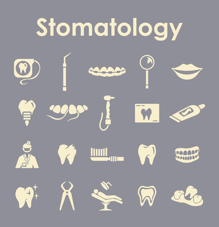 Vektor für It is a set of stomatology simple web icons - Lizenzfreies Bild