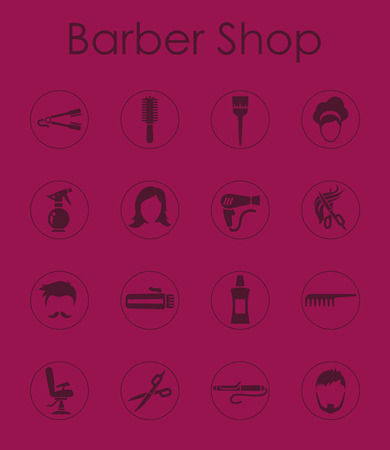 It is a set of barbershop simple web iconsのイラスト素材