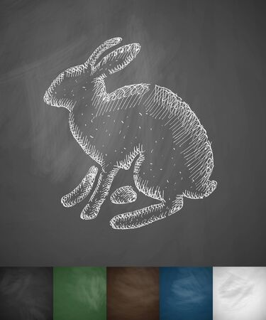 hare icon. Hand drawn vector illustration. Chalkboard Designのイラスト素材