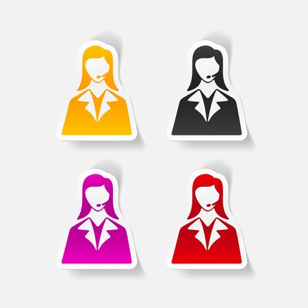 realistic design element. telephone operatorのイラスト素材