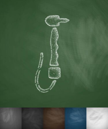 dental drill icon. Hand drawn vector illustration. Chalkboard Designのイラスト素材