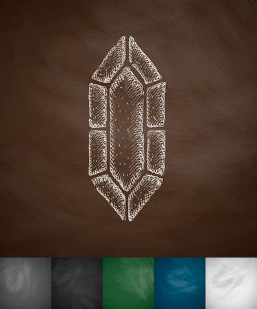 gem icon. Hand drawn vector illustration. Chalkboard Designのイラスト素材