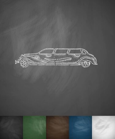 limousine icon. Hand drawn vector illustration. Chalkboard Designのイラスト素材