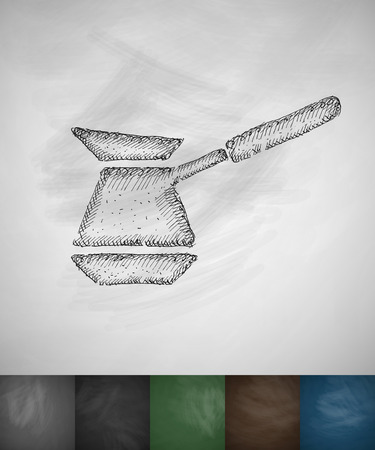 turk icon. Hand drawn vector illustration. Chalkboard Designのイラスト素材