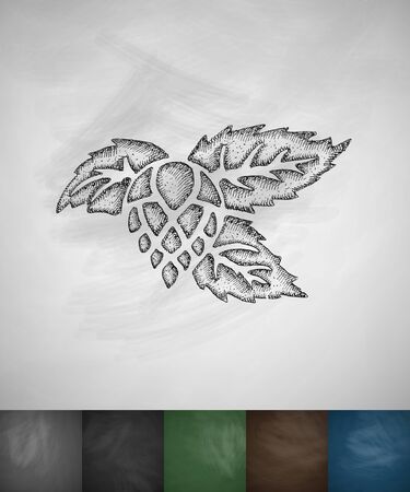 hop icon. Hand drawn vector illustration. Chalkboard Designのイラスト素材