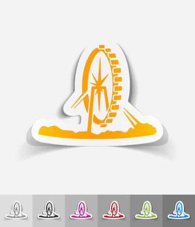 singapore flyer paper sticker with shadow. Vector illustrationのイラスト素材