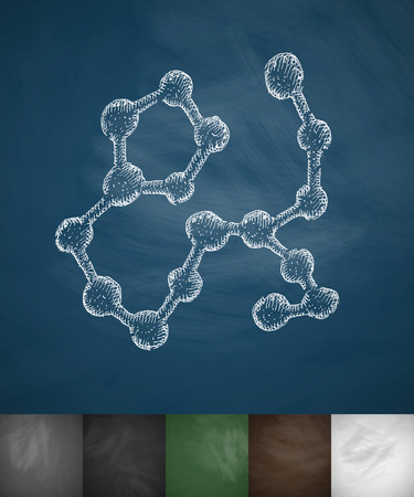 bacterial chain icon. Hand drawn vector illustration. Chalkboard Designのイラスト素材