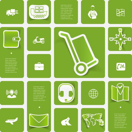 delivery sticker infographicのイラスト素材
