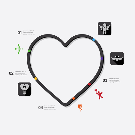 Valentine's Day infographicのイラスト素材