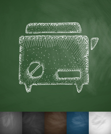 bread maker icon. Hand drawn vector illustration. Chalkboard Designのイラスト素材
