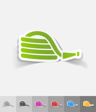 rubber hose paper sticker with shadow. Vector illustrationのイラスト素材