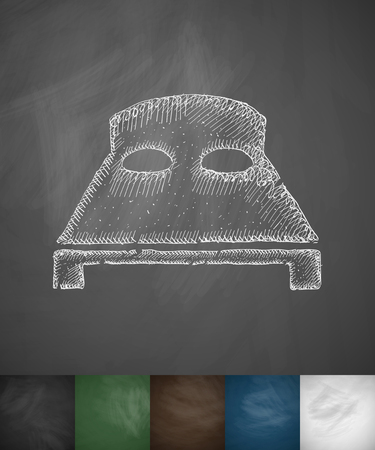 bed icon. Hand drawn vector illustration. Chalkboard Designのイラスト素材