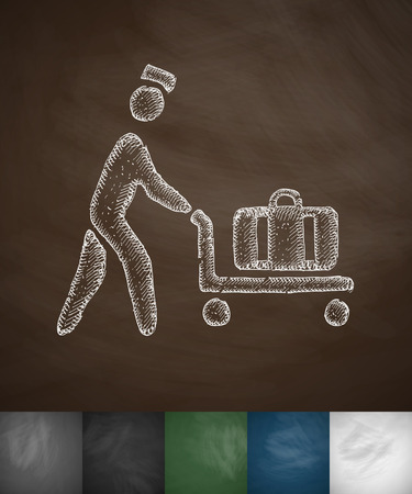 porter icon. Hand drawn vector illustration. Chalkboard Designのイラスト素材