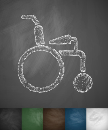 wheelchair icon. Hand drawn vector illustration. Chalkboard Designのイラスト素材