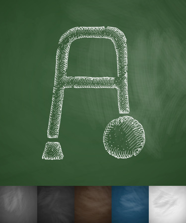 walker icon. Hand drawn vector illustration. Chalkboard Designのイラスト素材
