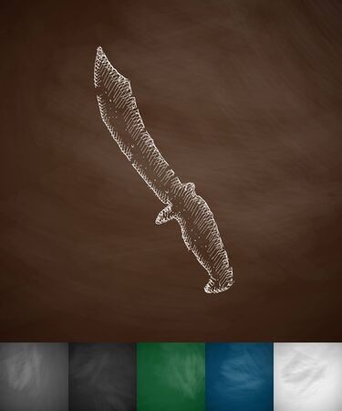 dagger icon. Hand drawn vector illustration. Chalkboard Designのイラスト素材