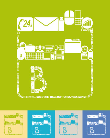 illustration of the folder with icons compositionのイラスト素材