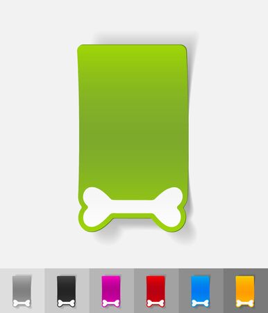 bone paper sticker with shadow. Vector illustrationのイラスト素材
