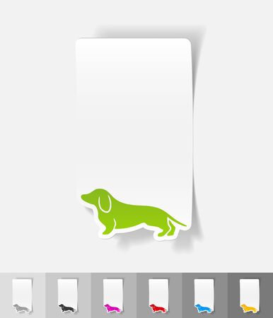 german badger-dog paper sticker with shadow. Vector illustrationのイラスト素材