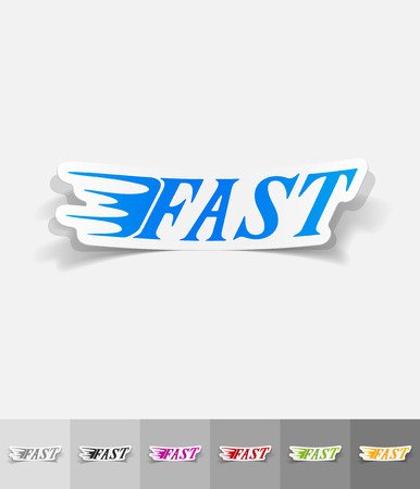 FAST paper sticker with shadow. Vector illustrationのイラスト素材