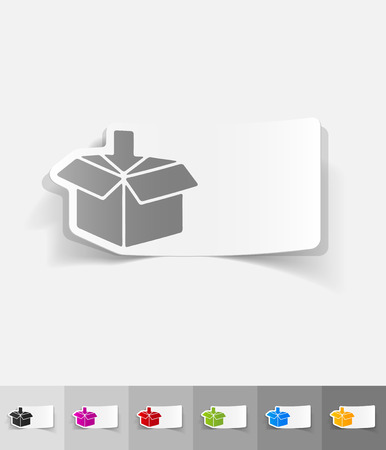 box paper sticker with shadow. Vector illustrationのイラスト素材