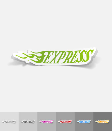 EXPRESS paper sticker with shadow. Vector illustrationのイラスト素材