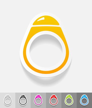 ring paper sticker with shadow. Vector illustrationのイラスト素材