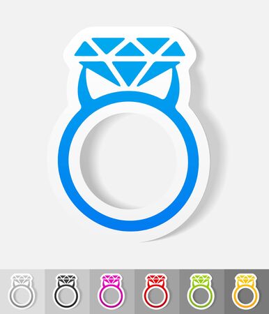 ring paper sticker with shadow. Vector illustrationのイラスト素材
