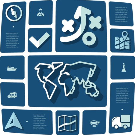 navigation flat infographicのイラスト素材