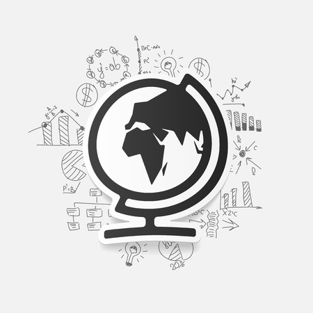 Drawing business formulas: globeのイラスト素材