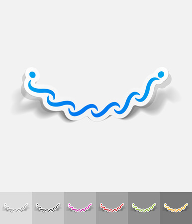 necklace paper sticker with shadow. Vector illustrationのイラスト素材