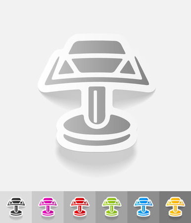 cufflink paper sticker with shadow. Vector illustrationのイラスト素材