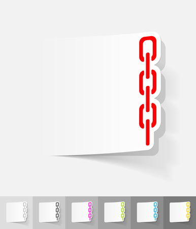 chainlet paper sticker with shadow. Vector illustrationのイラスト素材