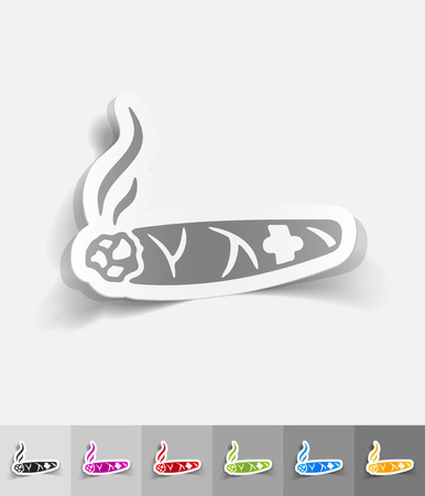 cigar paper sticker with shadow. Vector illustrationのイラスト素材