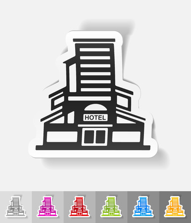 hotel paper sticker with shadow. Vector illustrationのイラスト素材