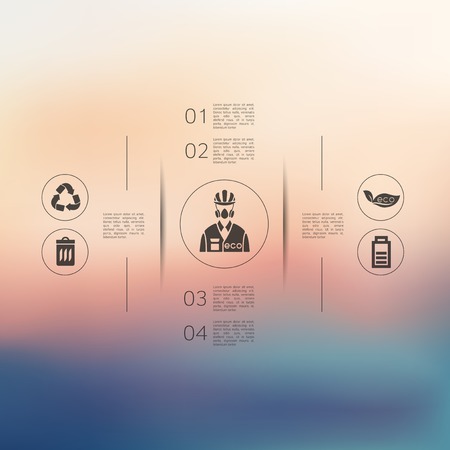 ecology infographic with unfocused backgroundのイラスト素材