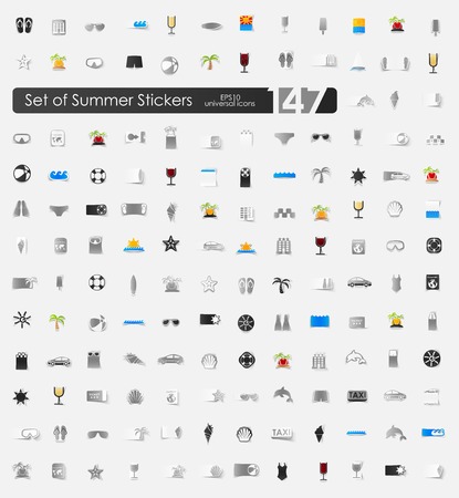 Set of summer stickersのイラスト素材