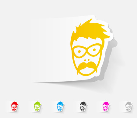 realistic design element. face maleのイラスト素材