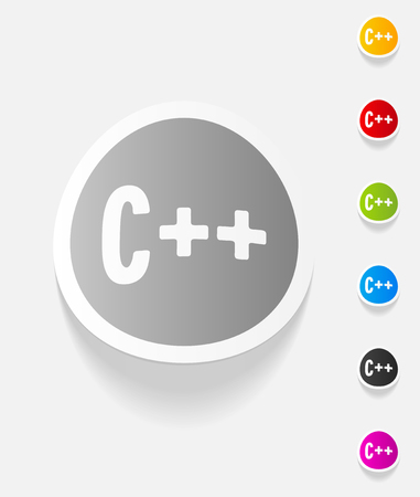 realistic design element. c++のイラスト素材