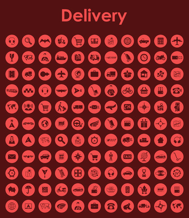 It is a set of delivery simple web iconsのイラスト素材