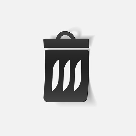 realistic design element: trash canのイラスト素材