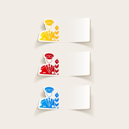 realistic design element. customs inspectorのイラスト素材