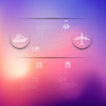 tourism infographic with unfocused backgroundのイラスト素材