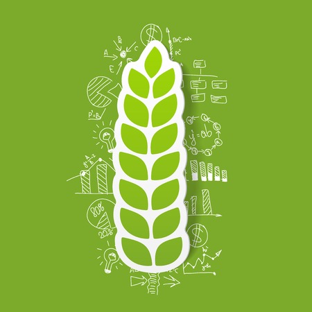 drawing business formulas. ears of wheatのイラスト素材