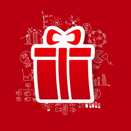 drawing business formulas. gift boxのイラスト素材