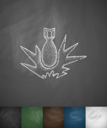 mine icon. Hand drawn vector illustration. Chalkboard Designのイラスト素材
